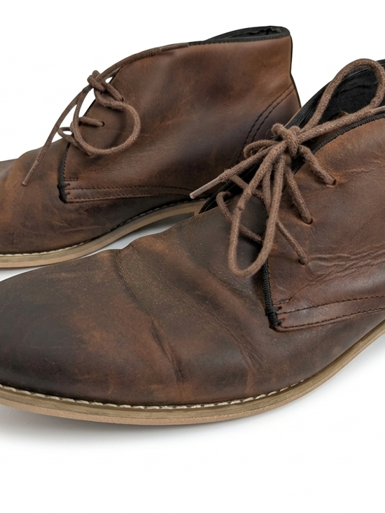 Joseph Abboud Men\'s Brown Leather Chukka Boots Size 10 D Ankle Desert 40RV 10D40